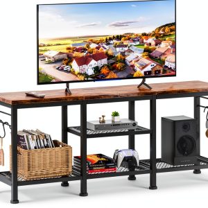 TV Console Furologee Stand Metal Wood Design-0