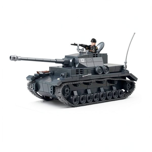 PZ.KPFW IV Tank Model xjy 1:35 Scale Block with Rotating Turret-0