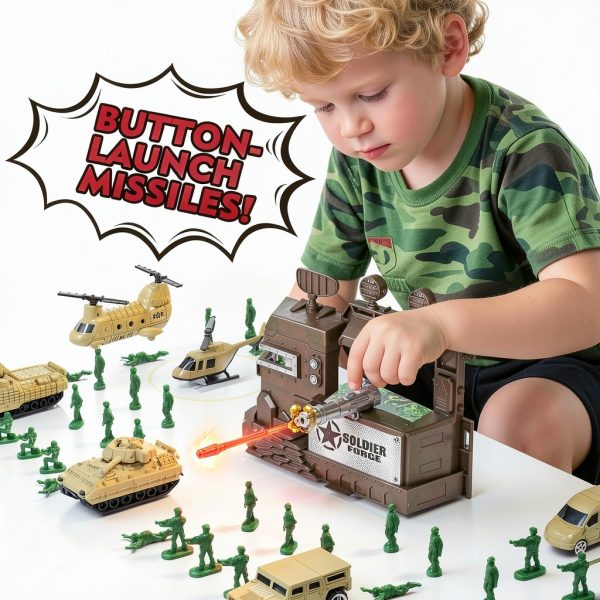 Shantoushi AT-001 Army Battle Set 40 Soldiers 6 Vehicles-1