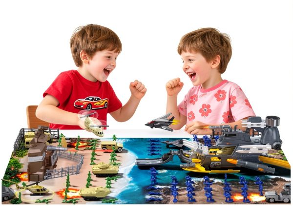 Shantoushi AT-001 Army Battle Set 40 Soldiers 6 Vehicles-6