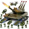 ZHYLLO HS551A Army Tank Playset with Helicopter, Truck & Soldiers-0
