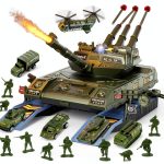 ZHYLLO HS551A Army Tank Playset with Helicopter, Truck & Soldiers-0