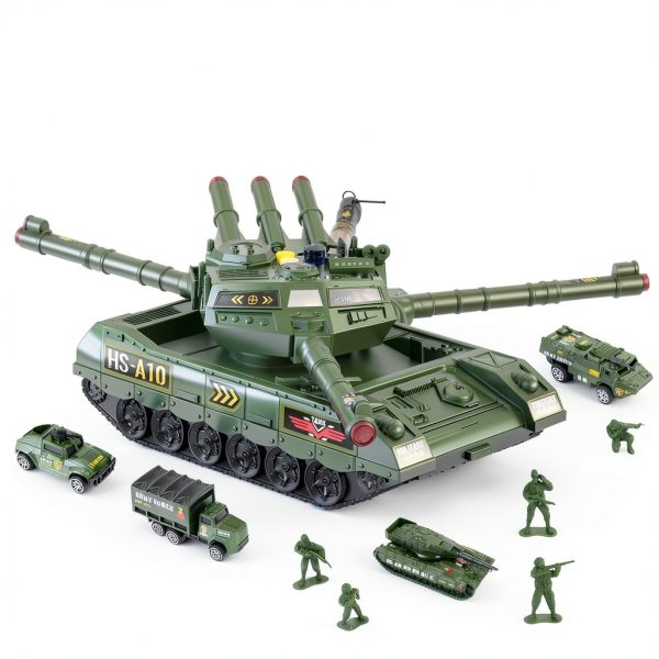 ZHYLLO HS551A Army Tank Playset with Helicopter, Truck & Soldiers-3