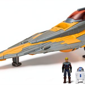 Jazwares Anakin Skywalker 5‑Inch Starfighter Vehicle with R2‑D2-0