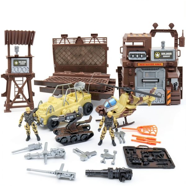 Military Toy Set Fisca 30‑Piece Buildable Army Figures and Vehicles-1