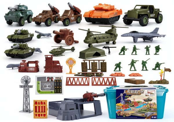 Army Men Playset VBACALA with 7 Vehicles 5 Helicopters and 12 Soldiers-0