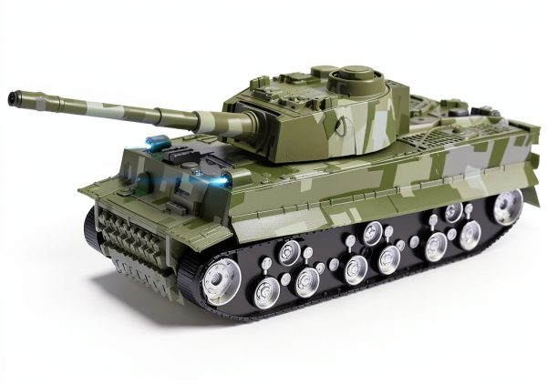 Luckystar Control Army Tank Toy 360° Turret Lights Sounds for Kids-0