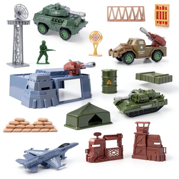 Army Men Playset VBACALA with 7 Vehicles 5 Helicopters and 12 Soldiers-6