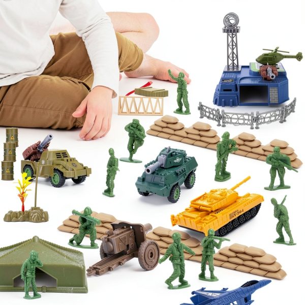 Army Men Playset VBACALA with 7 Vehicles 5 Helicopters and 12 Soldiers-2