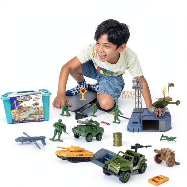 Army Men Playset VBACALA with 7 Vehicles 5 Helicopters and 12 Soldiers-7