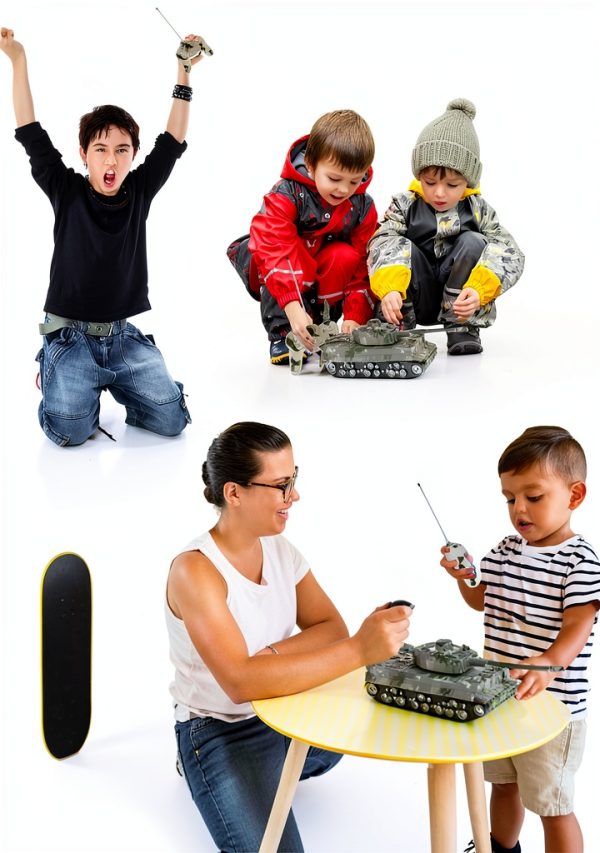 Luckystar Control Army Tank Toy 360° Turret Lights Sounds for Kids-2