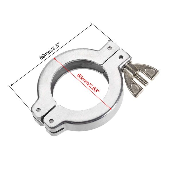 uxcell 2 Pcs Aluminum Vacuum Clamp 68mm X 46mm KF40 Single Pin Clamp Wing Nut W Center Ring for Ferrule TC-2