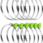 12-Pack 4-Inch Key Hose Clamp - Adjustable Stainless Steel for Dust Collection, Air Hoses, Pipes, Dryer Vents - Worm Gear With Thumb Screw-0